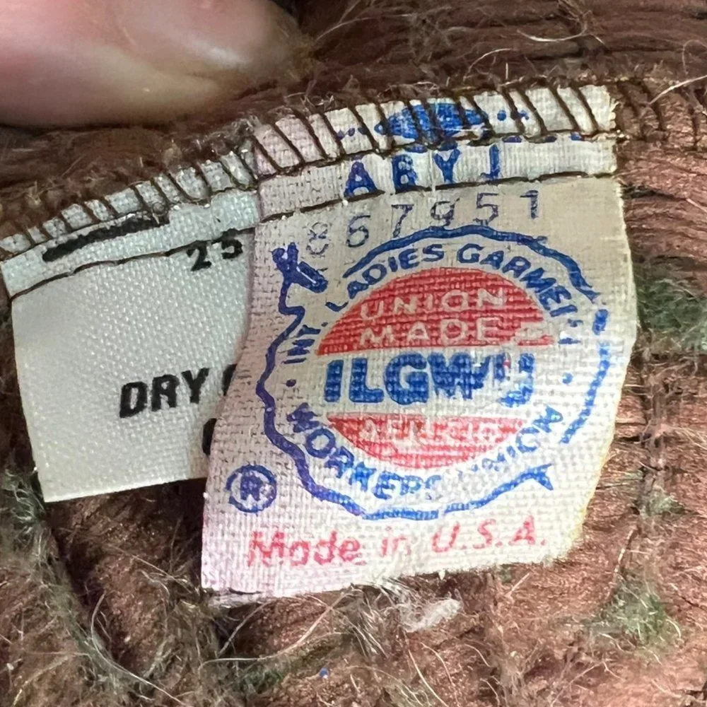 VINTAGE Mohair Blend Union Made Earthy Tone Cardigan Sweater Fairy Grunge Large - Picture 6 of 10